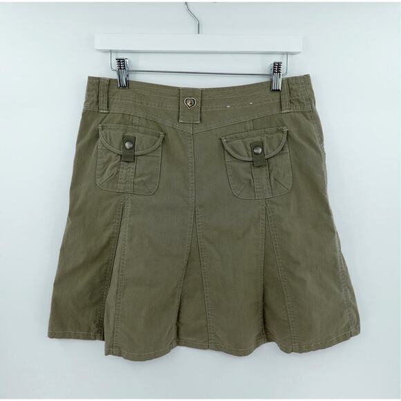 Kuhl Skirt Womens 6 Green Patine Dye Inverted Pleat Gorpcore Granola Girl Nature - Picture 5 of 7